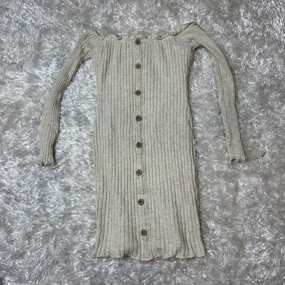 Cream tight fitted sweater dress